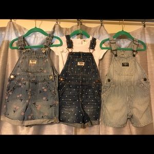 Osh Kosh 3 Jean Overalls Shirt 2T 24M Gently Used